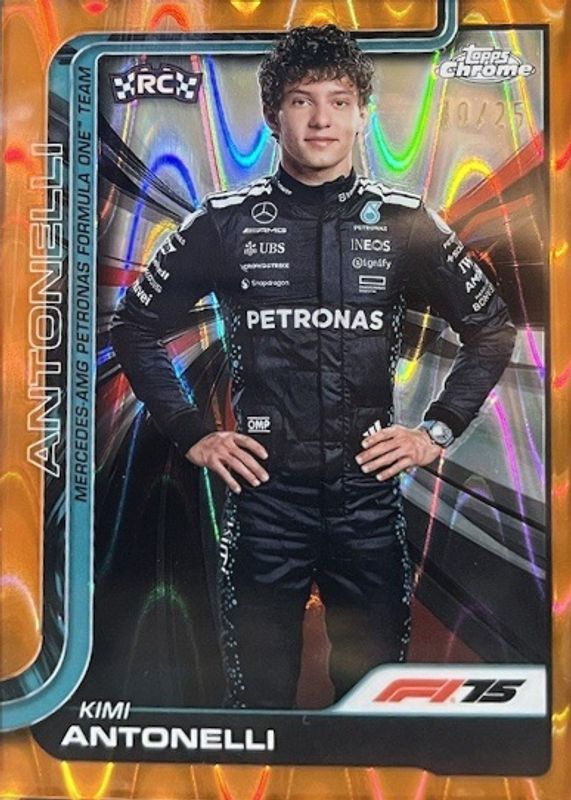 2025 Topps Chrome Formula 1 #8 Orange RayWave Refractor /25