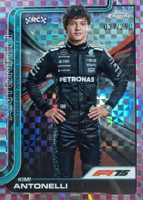 2025 Topps Chrome Formula 1 #8 Pink Checker Flag Refractor /250