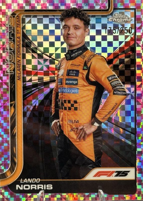 2025 Topps Chrome Formula 1 #5 Pink Checker Flag Refractor /250