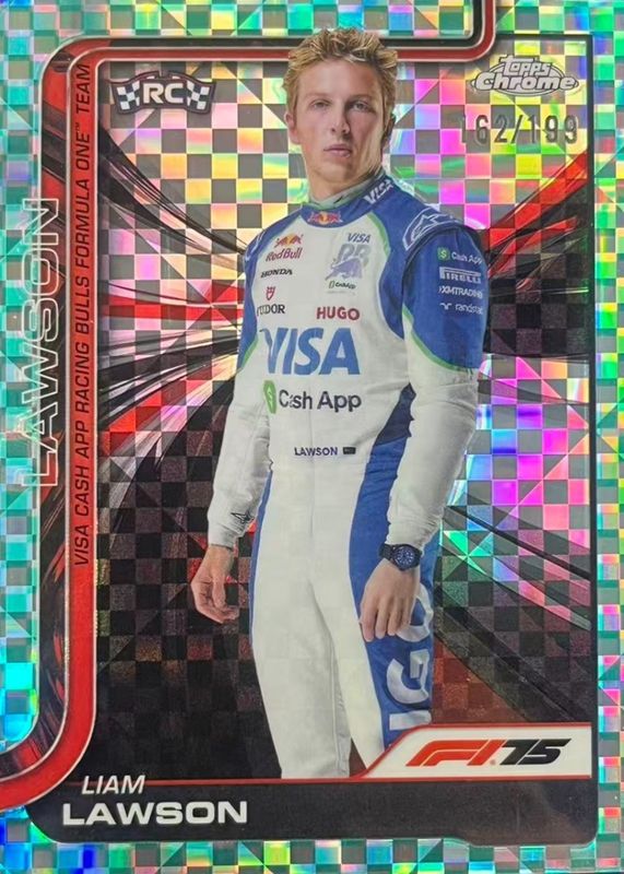 2025 Topps Chrome Formula 1 #11 Aqua Checker Flag Refractor /199