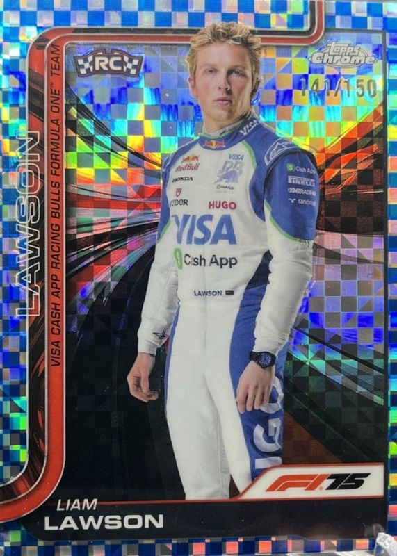2025 Topps Chrome Formula 1 #11 Blue Checker Flag Refractor /150