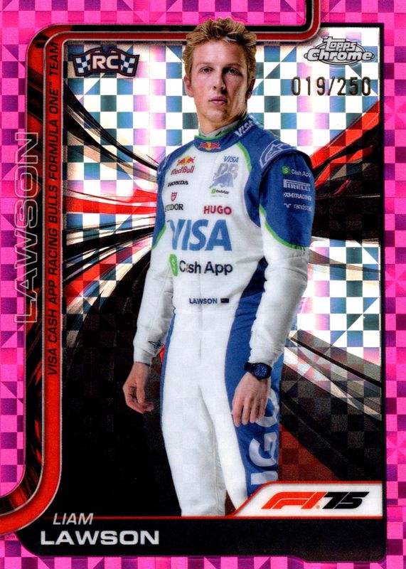 2025 Topps Chrome Formula 1 #11 Pink Checker Flag Refractor /250