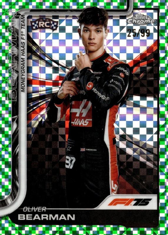 2025 Topps Chrome Formula 1 #14 Green Checker Flag Refractor /99