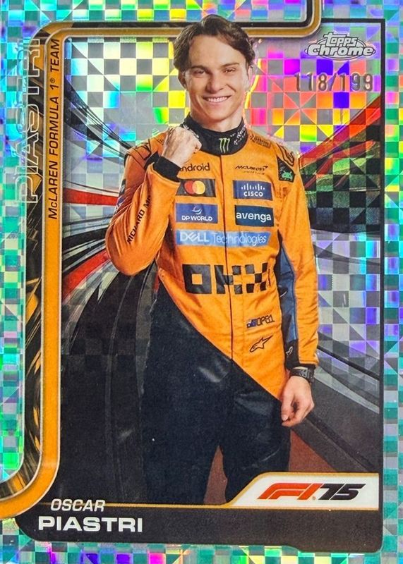 2025 Topps Chrome Formula 1 #6 Aqua Checker Flag Refractor /199
