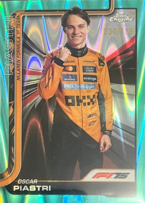 2025 Topps Chrome Formula 1 #6 Aqua RayWave Refractor /199