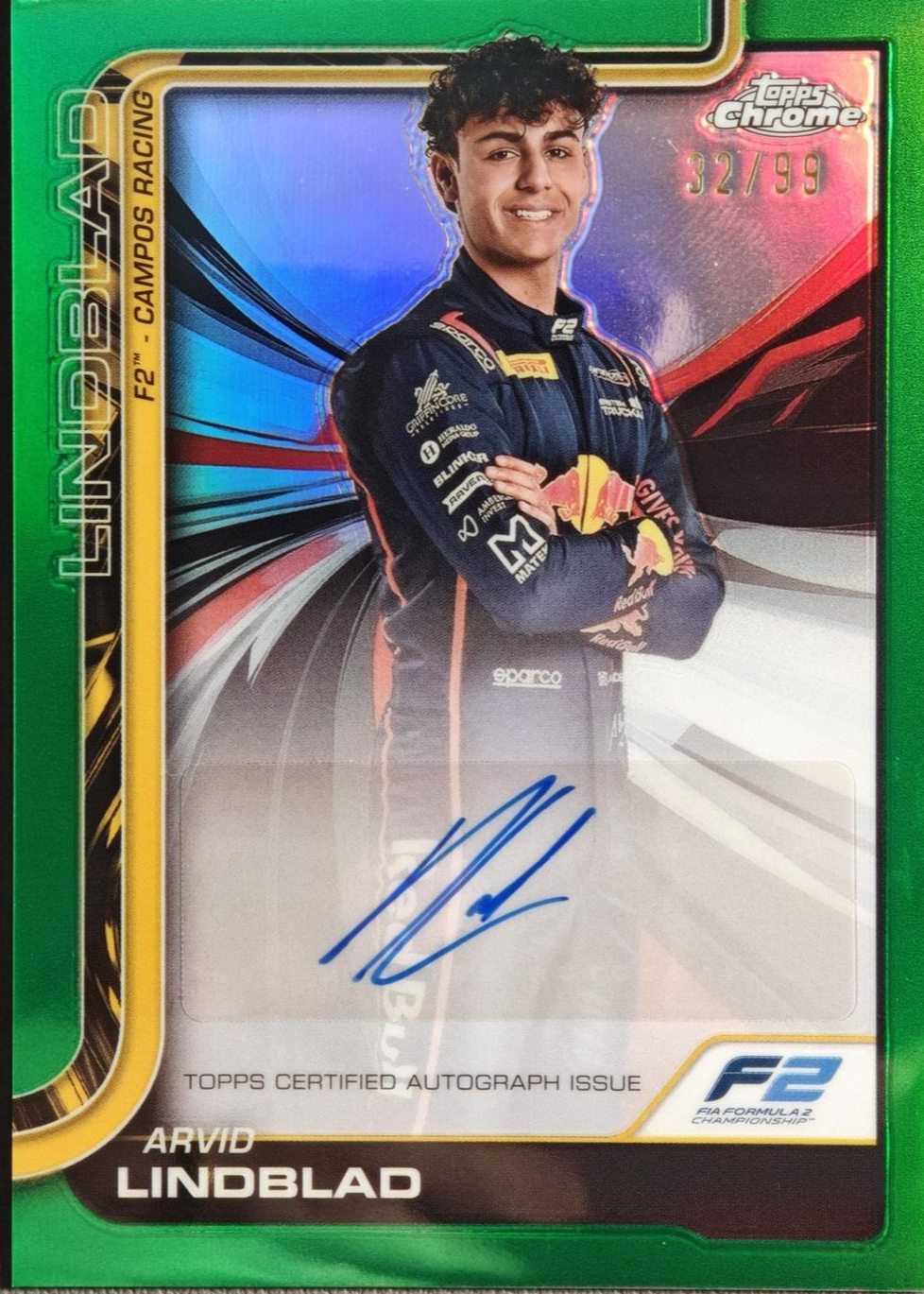Arvid Lindblad 2025 Topps Chrome Formula 1 #CAC-LIN Chrome
