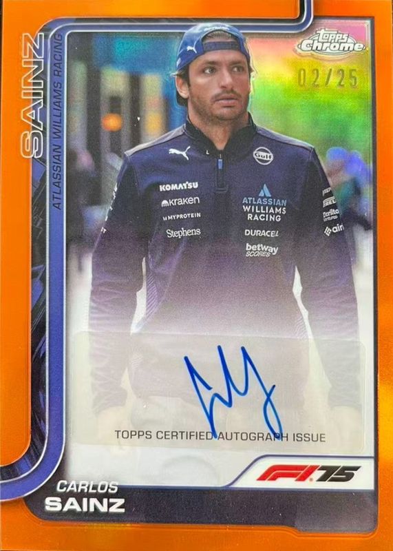 2025 Topps Chrome Formula 1 #CAC-SAI Chrome Autographs - Orange Refractor /25