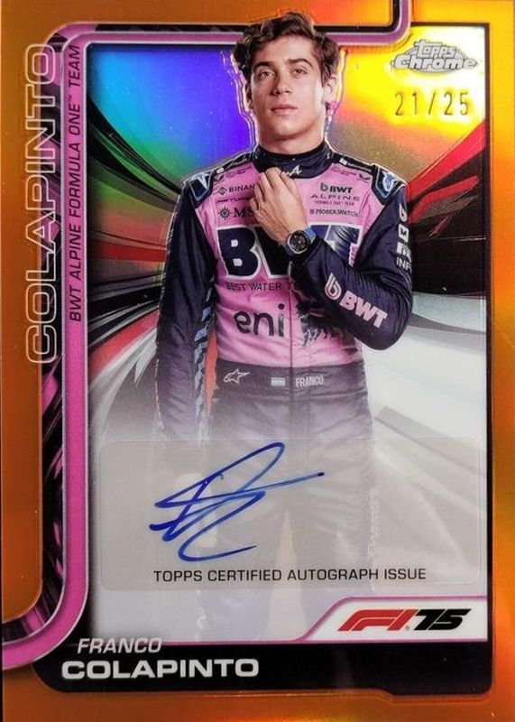 2025 Topps Chrome Formula 1 #CAC-COL Chrome Autographs - Orange Refractor /25
