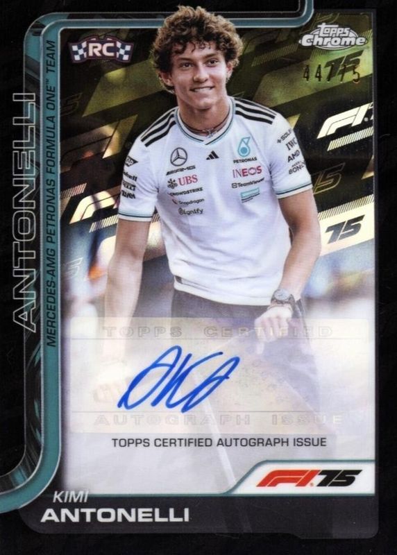 2025 Topps Chrome Formula 1 #CAC-ANT Chrome Autographs - 75th Anniversary Refractor /75