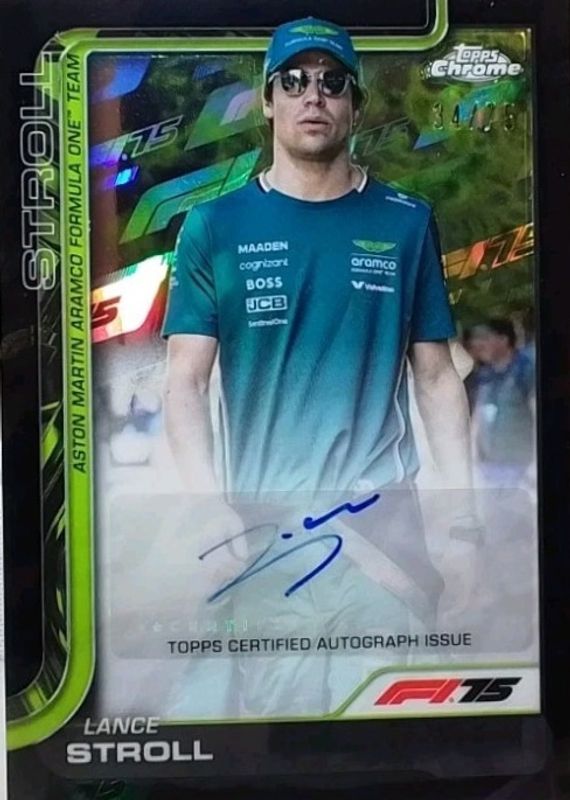 2025 Topps Chrome Formula 1 #CAC-STR Chrome Autographs - 75th Anniversary Refractor /75