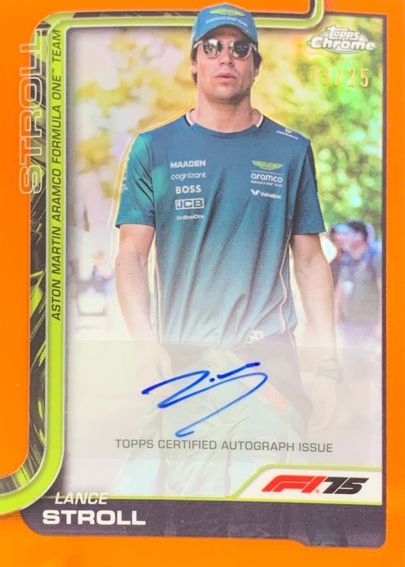 2025 Topps Chrome Formula 1 #CAC-STR Chrome Autographs - Orange Refractor /25