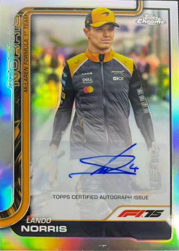 2025 Topps Chrome Formula 1 #CAC-NOR Chrome Autographs