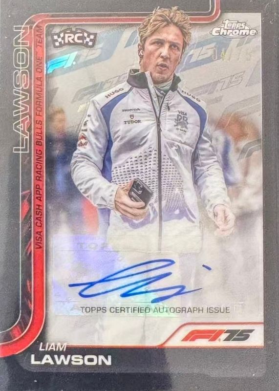 2025 Topps Chrome Formula 1 #CAC-LAW Chrome Autographs - 75th Anniversary Refractor /75