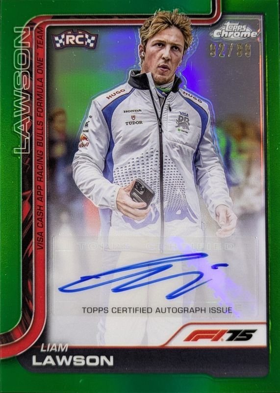 2025 Topps Chrome Formula 1 #CAC-LAW Chrome Autographs - Green Refractor /99