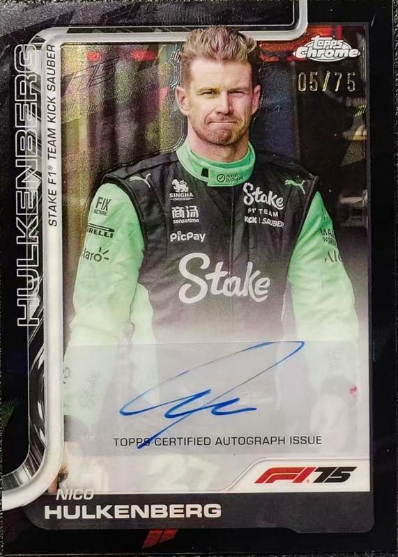 2025 Topps Chrome Formula 1 #CAC-HUL Chrome Autographs - 75th Anniversary Refractor /75