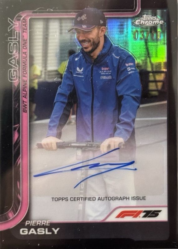 2025 Topps Chrome Formula 1 #CAC-GAS Chrome Autographs - Black Refractor /10