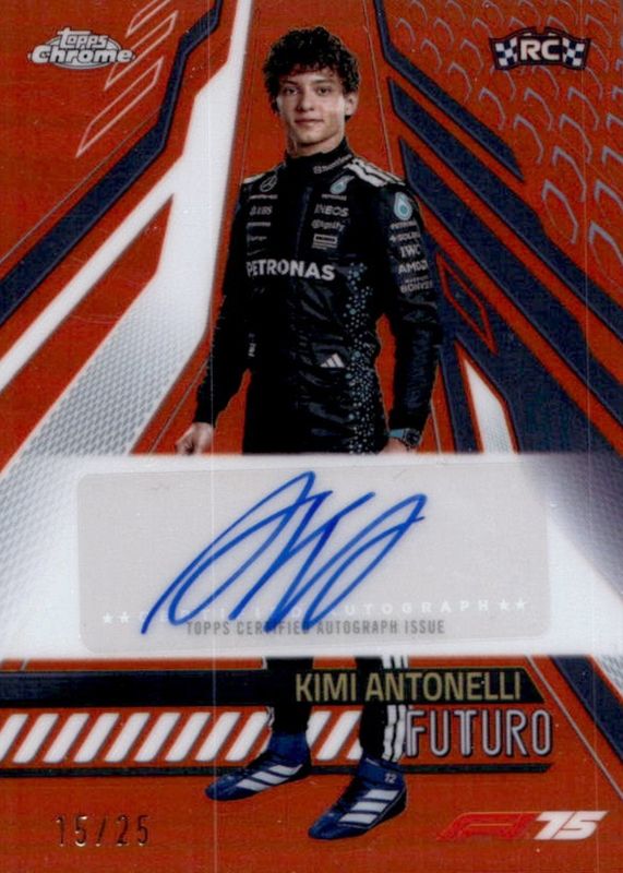 2025 Topps Chrome Formula 1 #FUT-ANT Futuro Autographs - Orange Refractor /25