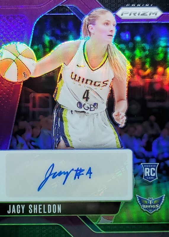 Jacy Sheldon 2024 Prizm WNBA #SG-JS Signatures - Purple /49 Rookie RAW