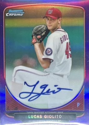 2013 Bowman #BCP-LG Chrome Prospect Auto - Purple Refractor /10