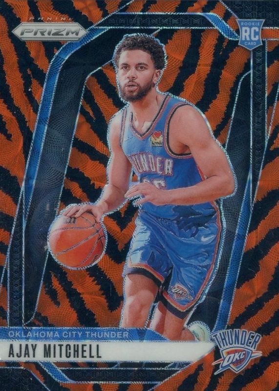 Ajay Mitchell 2024 Prizm #226 Choice Tiger Stripe /(SSP) Rookie RAW