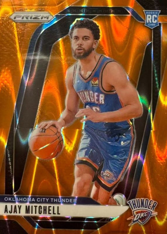 Ajay Mitchell 2024 Prizm #226 Orange Seismic /199 Rookie RAW