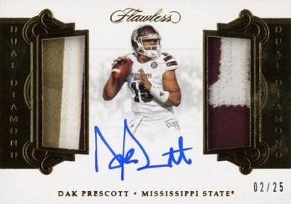 2018 Flawless Collegiate #DDMA-DP Dual Diamond Memorabilia Autographs /25