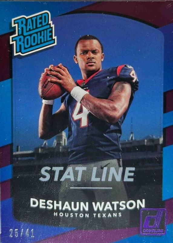 Deshaun Watson 2017 Donruss #345 Season Stat Line (/41) Rookie RAW