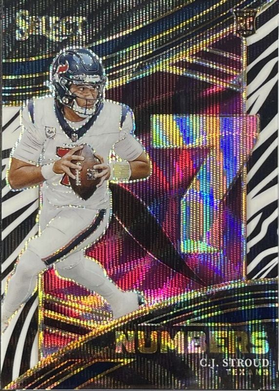CJ Stroud 2023 Select #NMB-CST Select Numbers - Zebra /(SSP) Rookie RAW