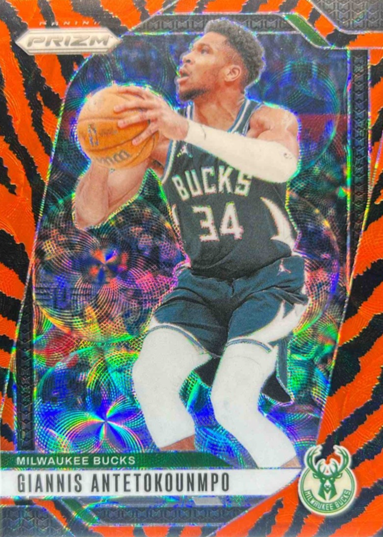 Giannis Antetokounmpo 2024 Prizm #85 Choice Tiger Stripe /(SSP