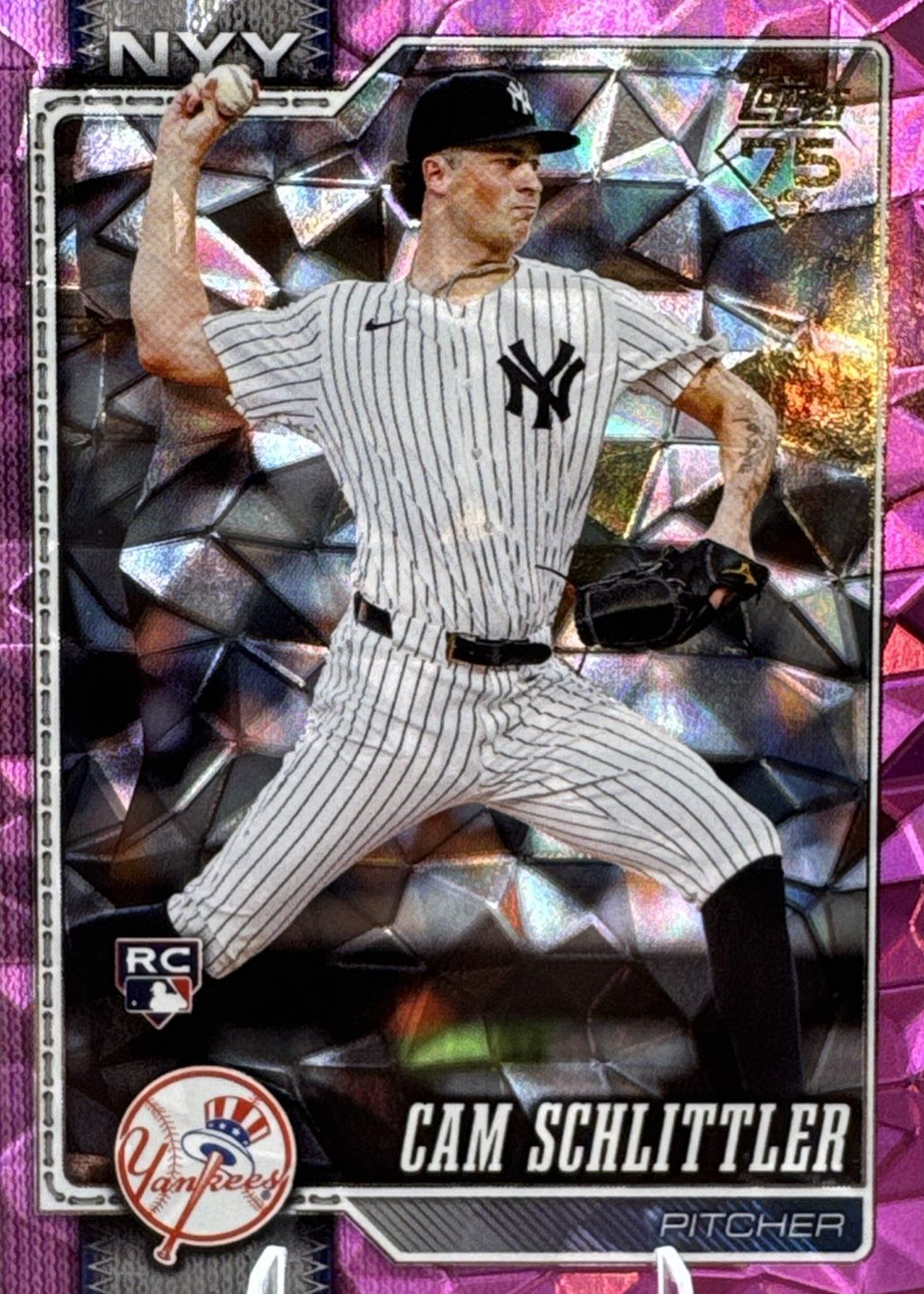 Cam Schlittler 2026 Topps Series 1 #111 Pink Diamante Foil Price Guide ...