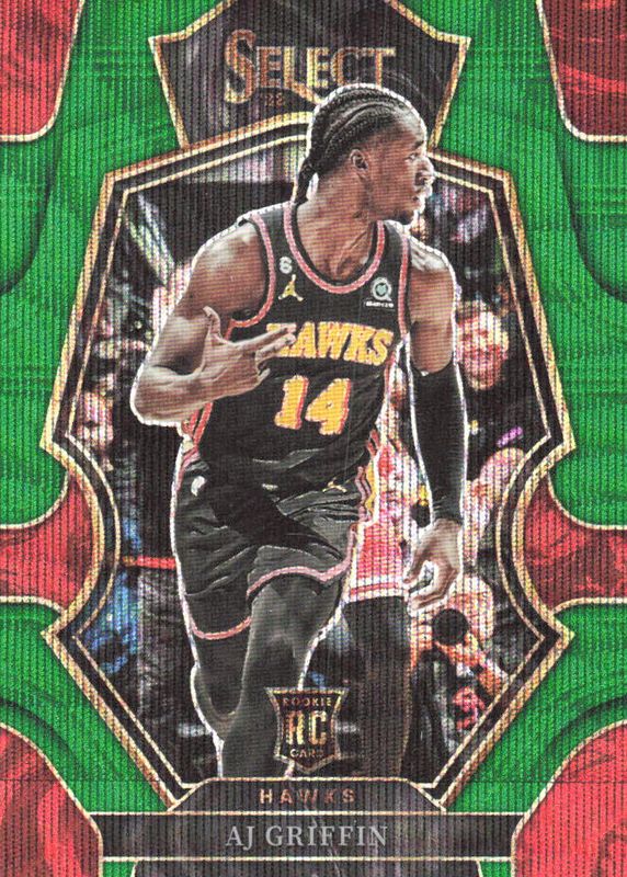 AJ Griffin 2022 Select #198 Premier Level Green Wave /50 Rookie RAW