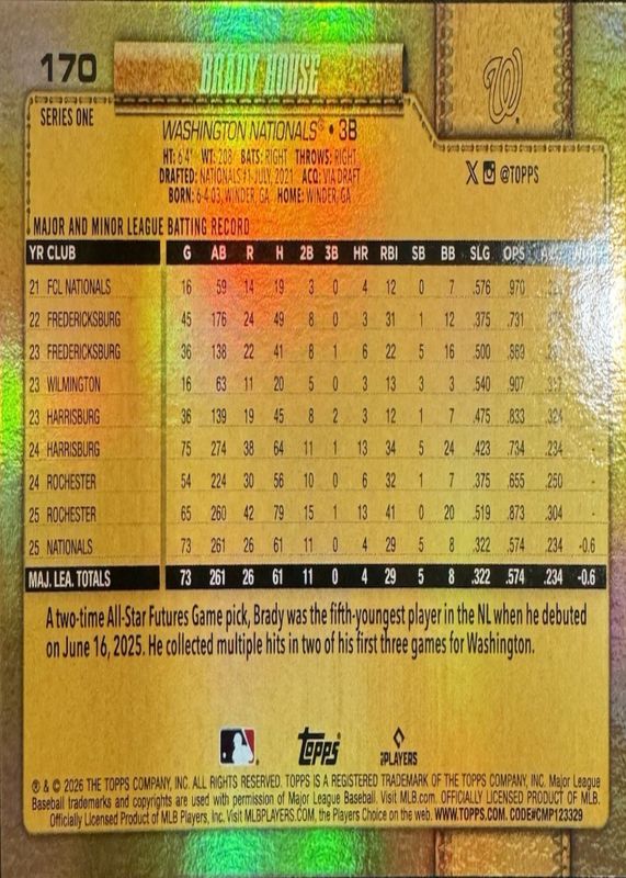 2026 Topps #170 Golden Mirror Variation /(SSP)