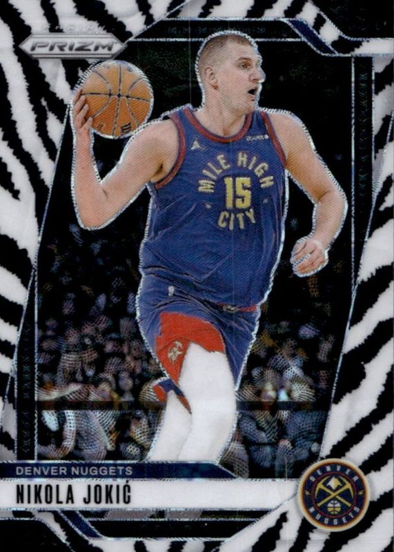 Nikola Jokic 2024 Prizm #129 White Tiger Stripe /(SSP) RAW