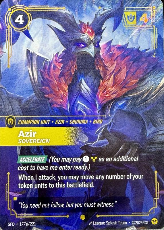 Azir - Sovereign 2026 Spiritforged #177a/221 Showcase (Alternate Art ...