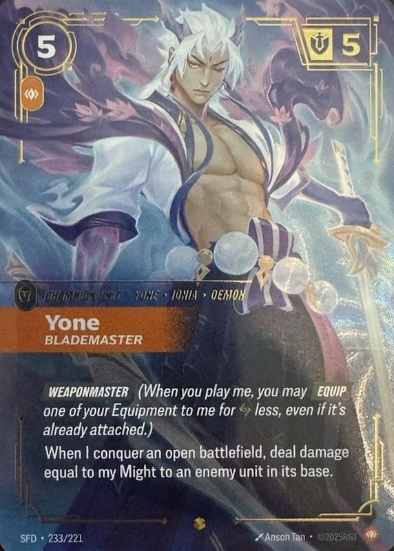 Yone - Blademaster 2026 Spiritforged #233/221 Overnumber Showcase