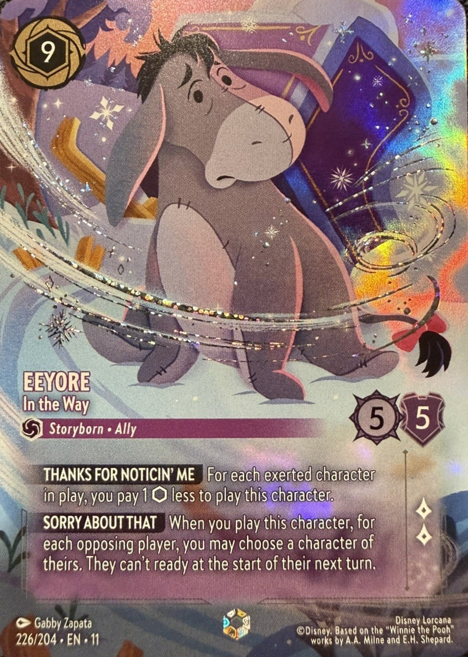 lorcana eeyore card Pulling rare from Disney booster Storyborn;Ally Strength NEW Set 11 Card -