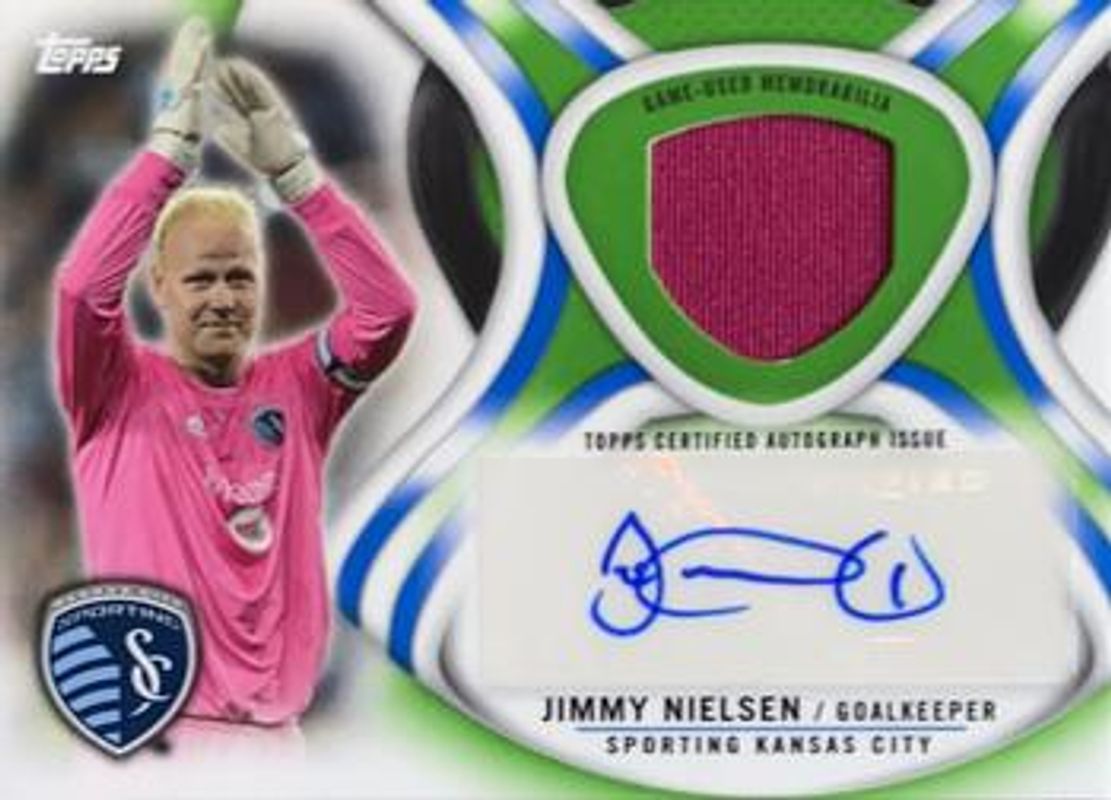2013 Topps MLS #AR-JN Relic Autographs Green /75