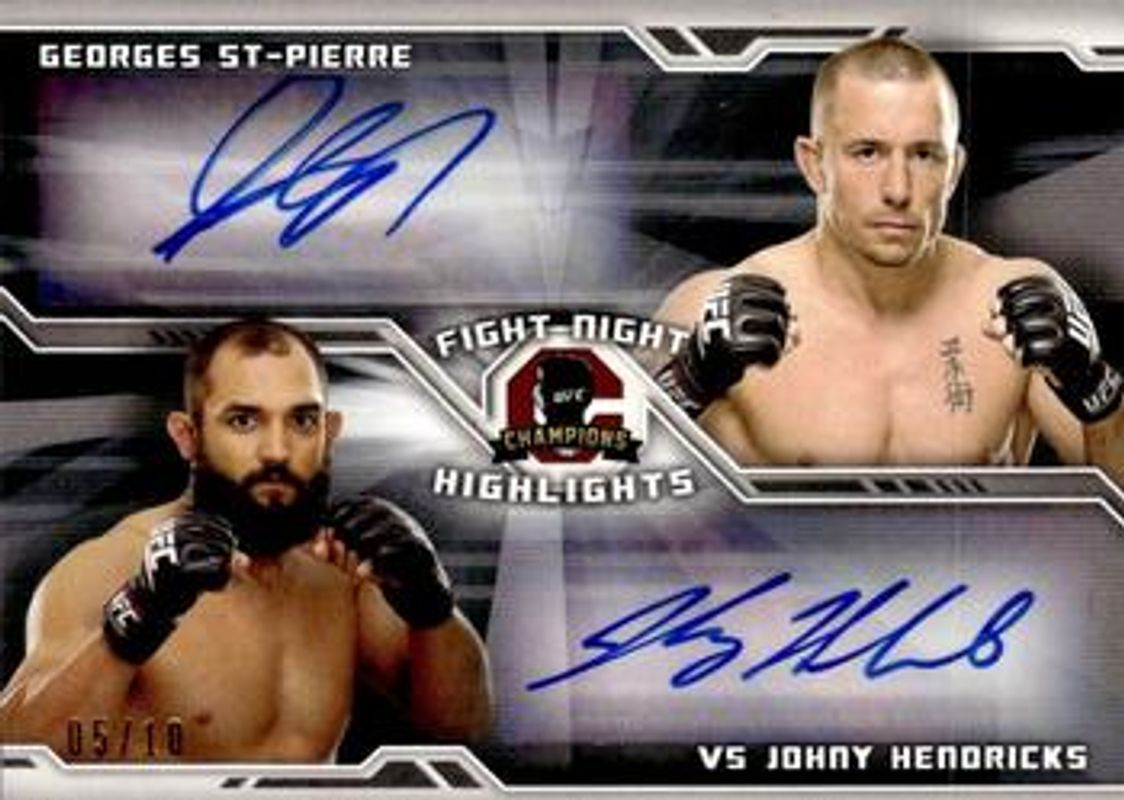 2014 Topps UFC Champions #FNHDA-GJ Fight Night Highlights Autographs Dual /10