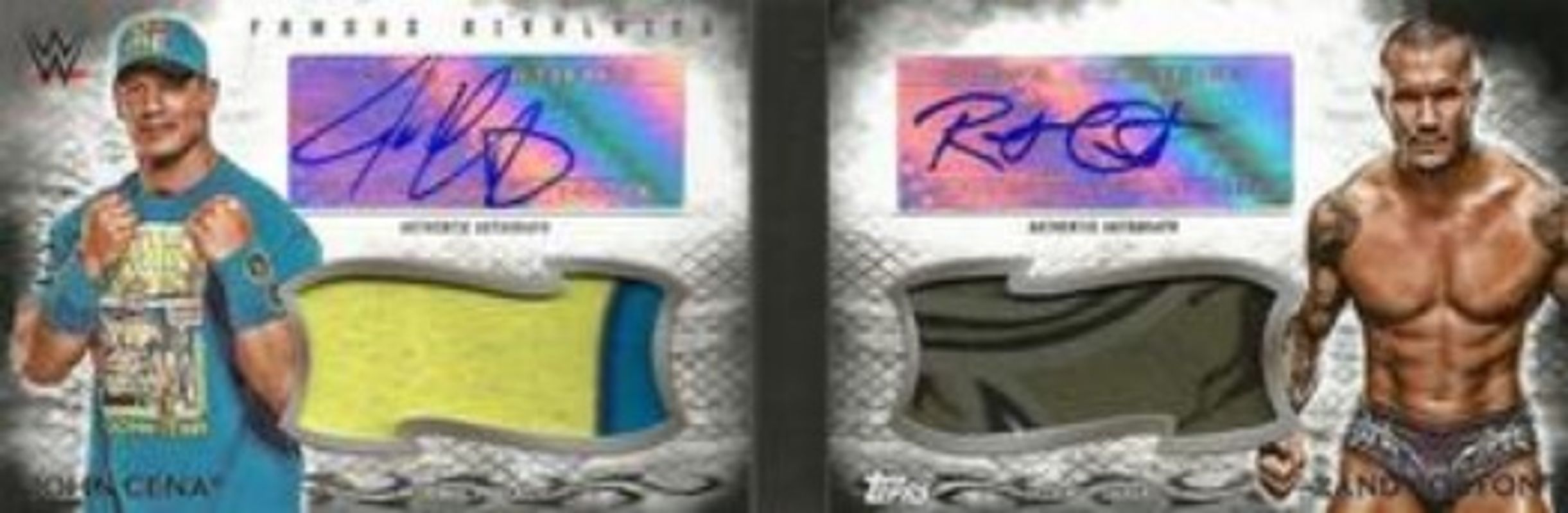 2015 Topps WWE Undisputed #FRAR-CO Famous Rivalries Dual Autographs Jumbo Relics /5