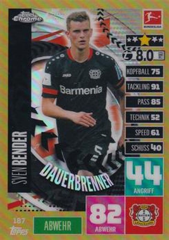 2020 Topps Chrome Match Attax Bundesliga #187 Gold /50
