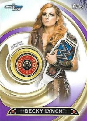 2019 Topps WWE Women's Division #PC-BL Commemorative Side Plate Championship Patch - Purple /99