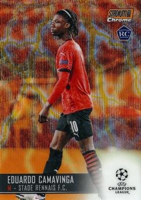 2020 Topps Stadium Club Chrome UEFA Champions League #35 Orange Yellow Electric Wave
