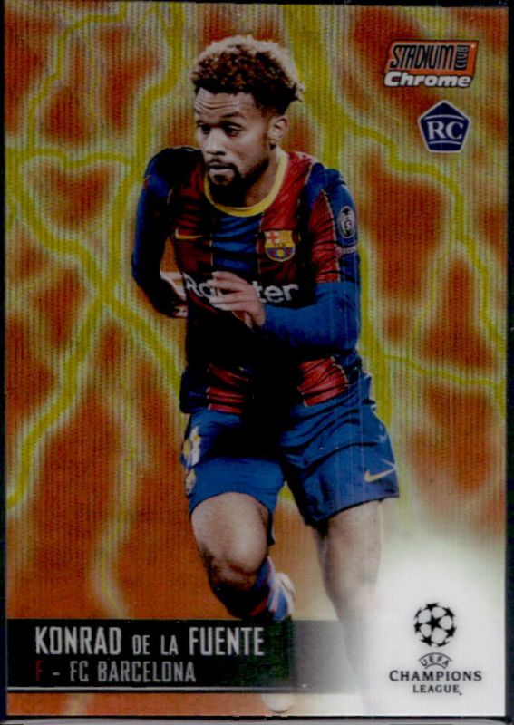 2020 Topps Stadium Club Chrome UEFA Champions League #34 Orange Yellow Electric Wave