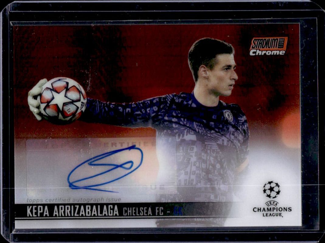 2020 Topps Stadium Club Chrome UEFA Champions League #CA-KAZ Chrome Autographs Orange Prism /25