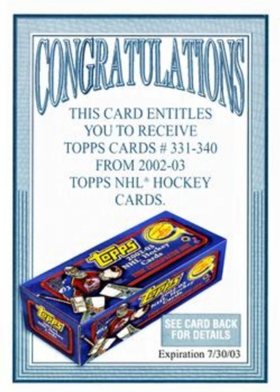 2002 Topps Rookie Redemption: Factory Set