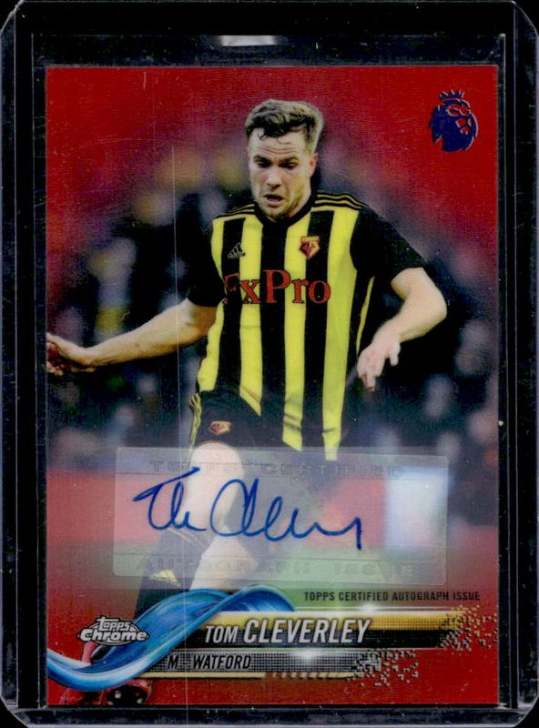 2018 Topps Chrome Premier League #45 Autographs Red Refractor /10