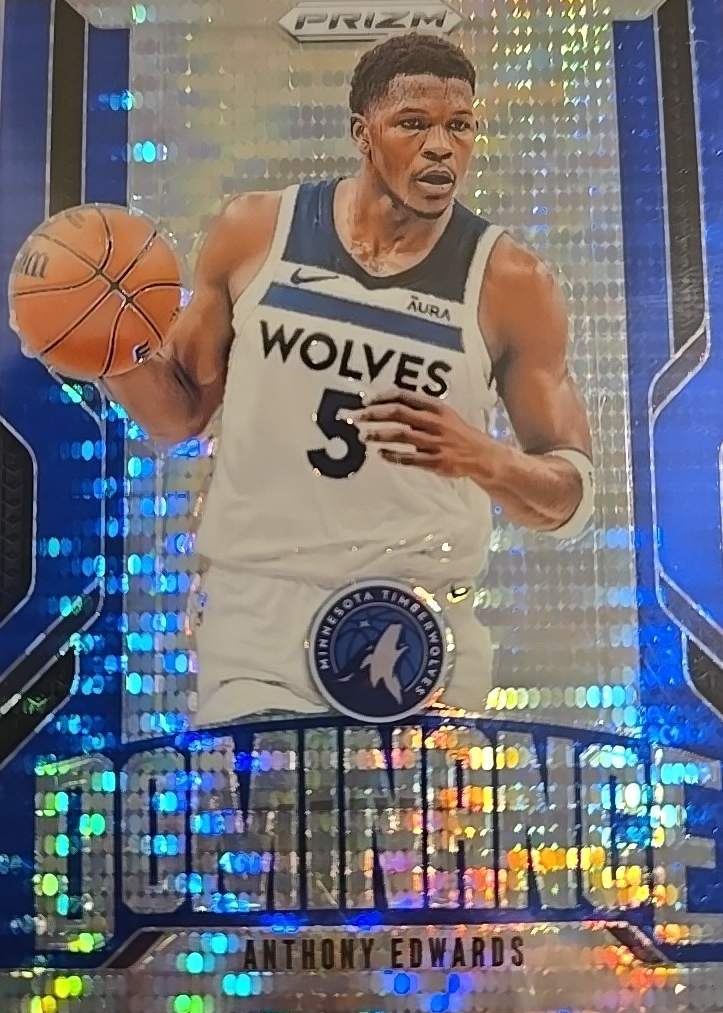 Anthony Edwards 2024 Prizm #9 Dominance - Blue Pulsar /99