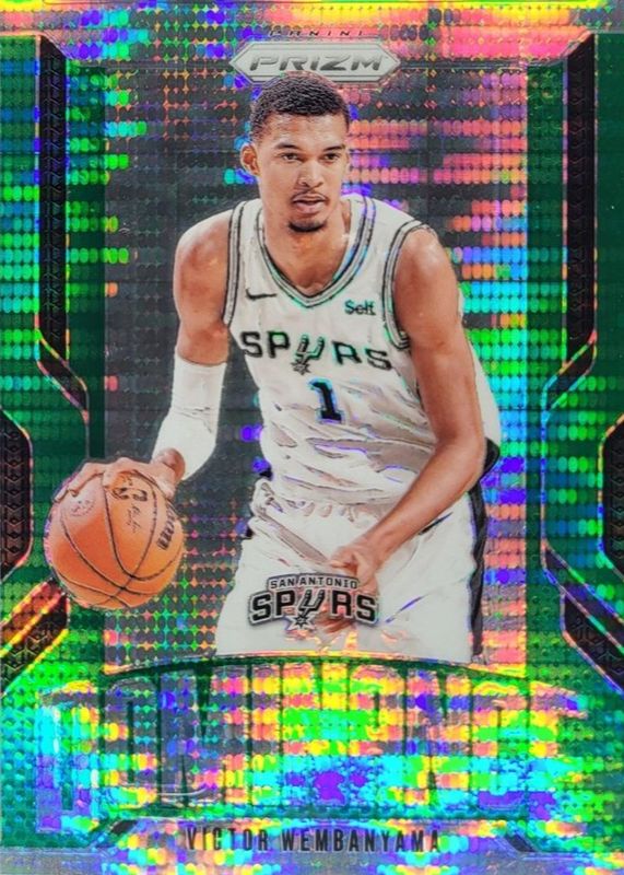 Victor Wembanyama 2024 Prizm #7 Dominance - Green Pulsar /25 RAW