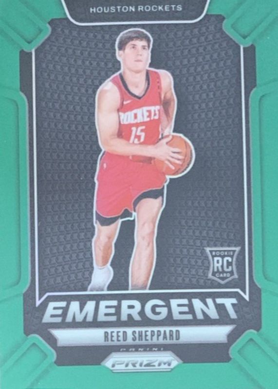 Reed Sheppard 2024 Prizm #26 Emergent - Green Rookie RAW