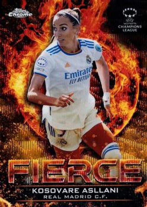2021 Topps Chrome UEFA Women's Champions League #F-9 Fierce - Orange Wave /25